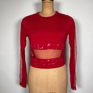 Y2K True Religion Red Mesh Long Sleeve T-Shirt